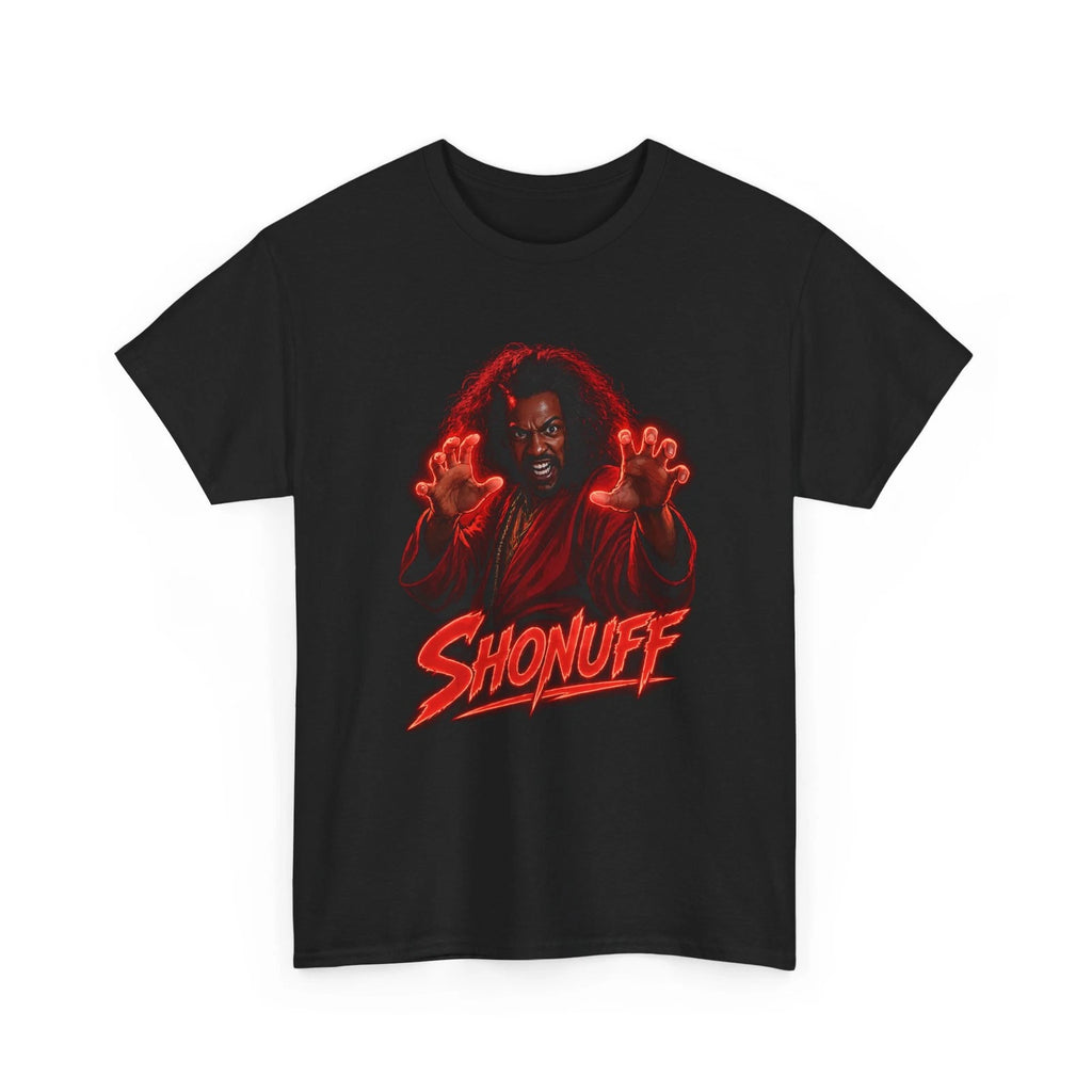 Shonuff Tee | red neon 80s kung fu tshirt