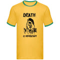 Grim Reaper Ringer T-Shirt Death Is Hereditary Skull Edgy Dark Gothic Ringer Top