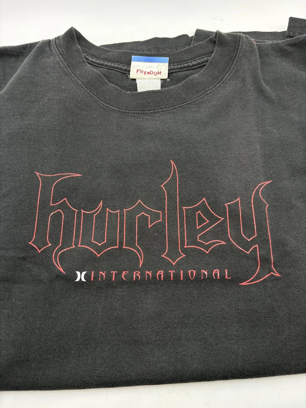 Vintage Hurley Shirt Mens Medium Black Freedom International Graphic Tee Y2k