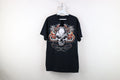 Vintage 90s Y2K Streetwear Mens Medium Custom Cut Dragon Skull Tribal T-Shirt