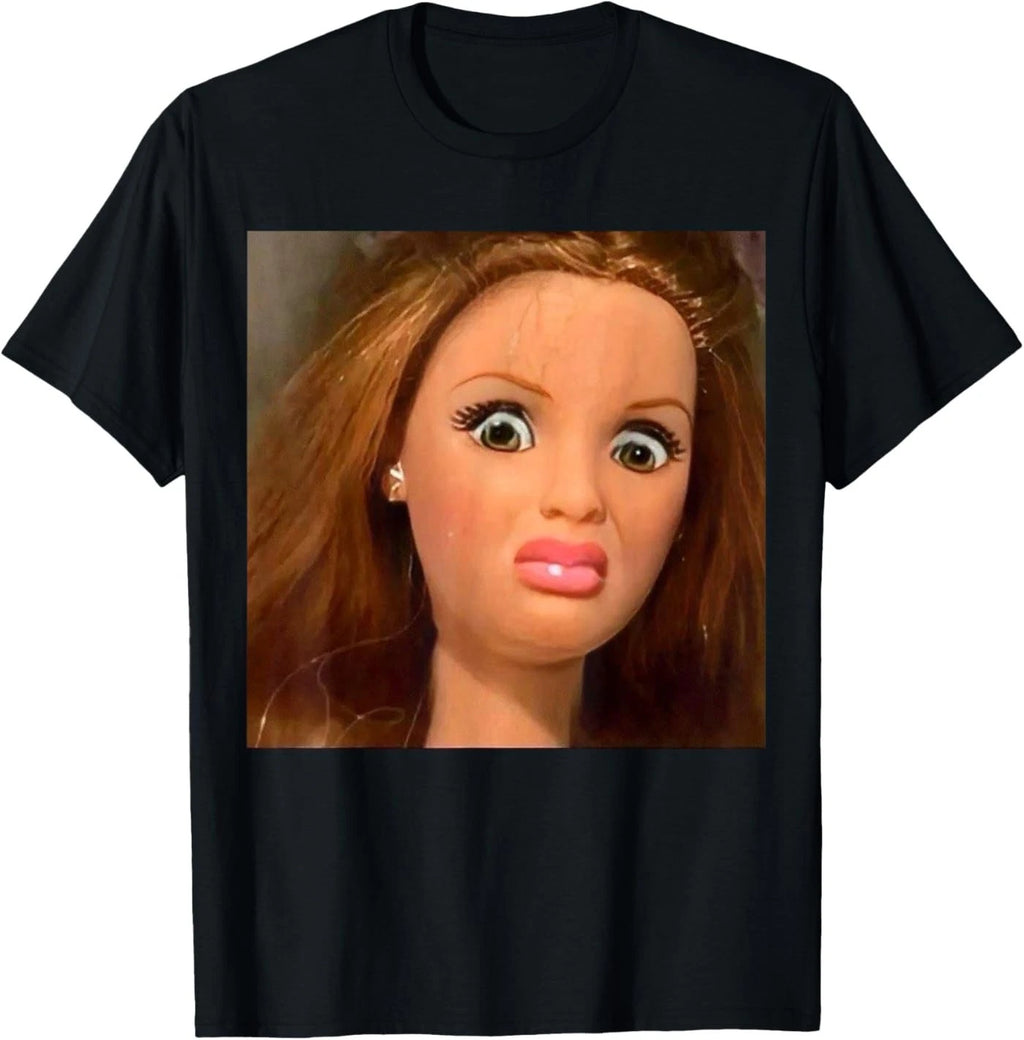 Funny Doll Face Meme Expression Hilarious Sarcastic T-Shirt