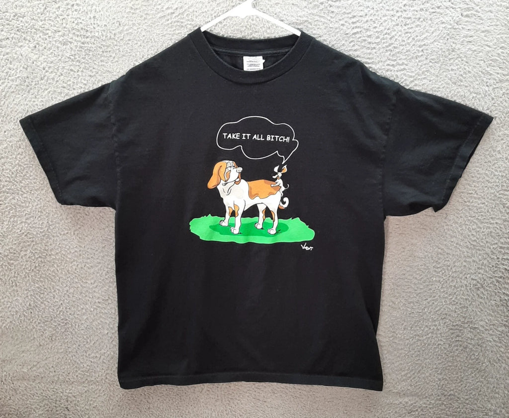 Vintage Delta Shirt Adult Large Black Crewneck Funny Dog Grunge Skater Y2K