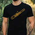 Mens Trombone Design Motif Cotton T-Shirt Size XS to 5XL