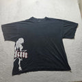 Skin Industries Y2K Men’s Black Graphic T-Shirt Size 2XL Faded Distressed Grunge