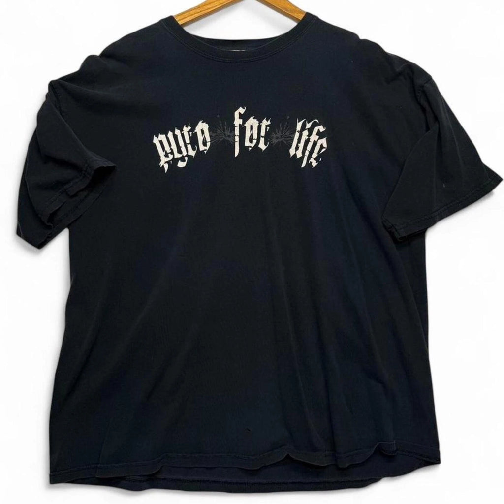 Y2K Early 2000s Pyro For Life black cotton t-shirt