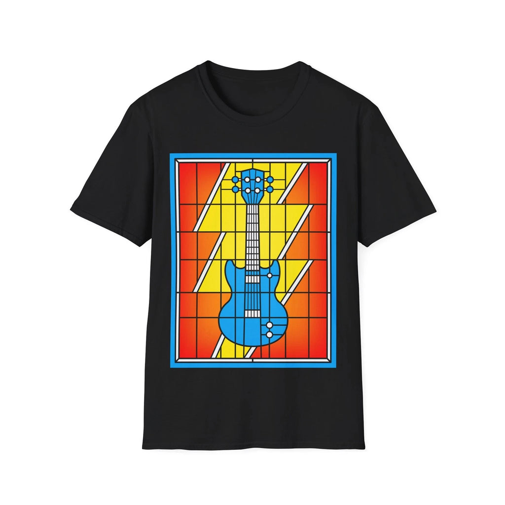 Stained Glass Guitar T-Shirt, Rock and Metal Music Fan Gift, Music Graphic Tee