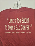 Independence Coffee Company Small Mens Burgundy Graphic Logo Short Sleeve Tee