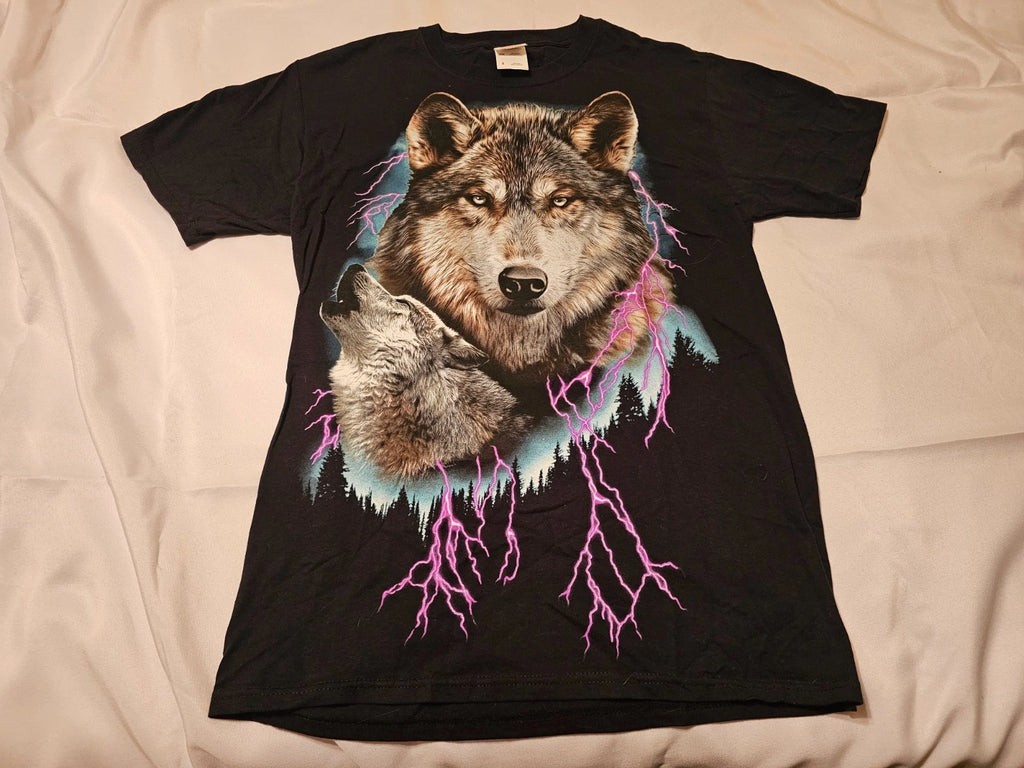 Fruit of the Loom Purple Lightning Wolf Shirt - Adult Size Small
