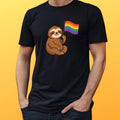 Mens LGBTQ Sloth Print Cotton T-Shirt Size XS to 5XL