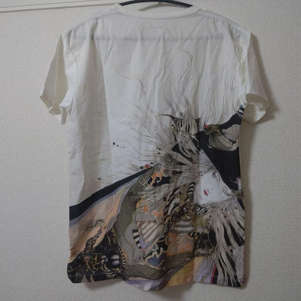 graniph Vampire Hunter D Back print T-Shirt Yoshitaka Amano White M-Size fashion
