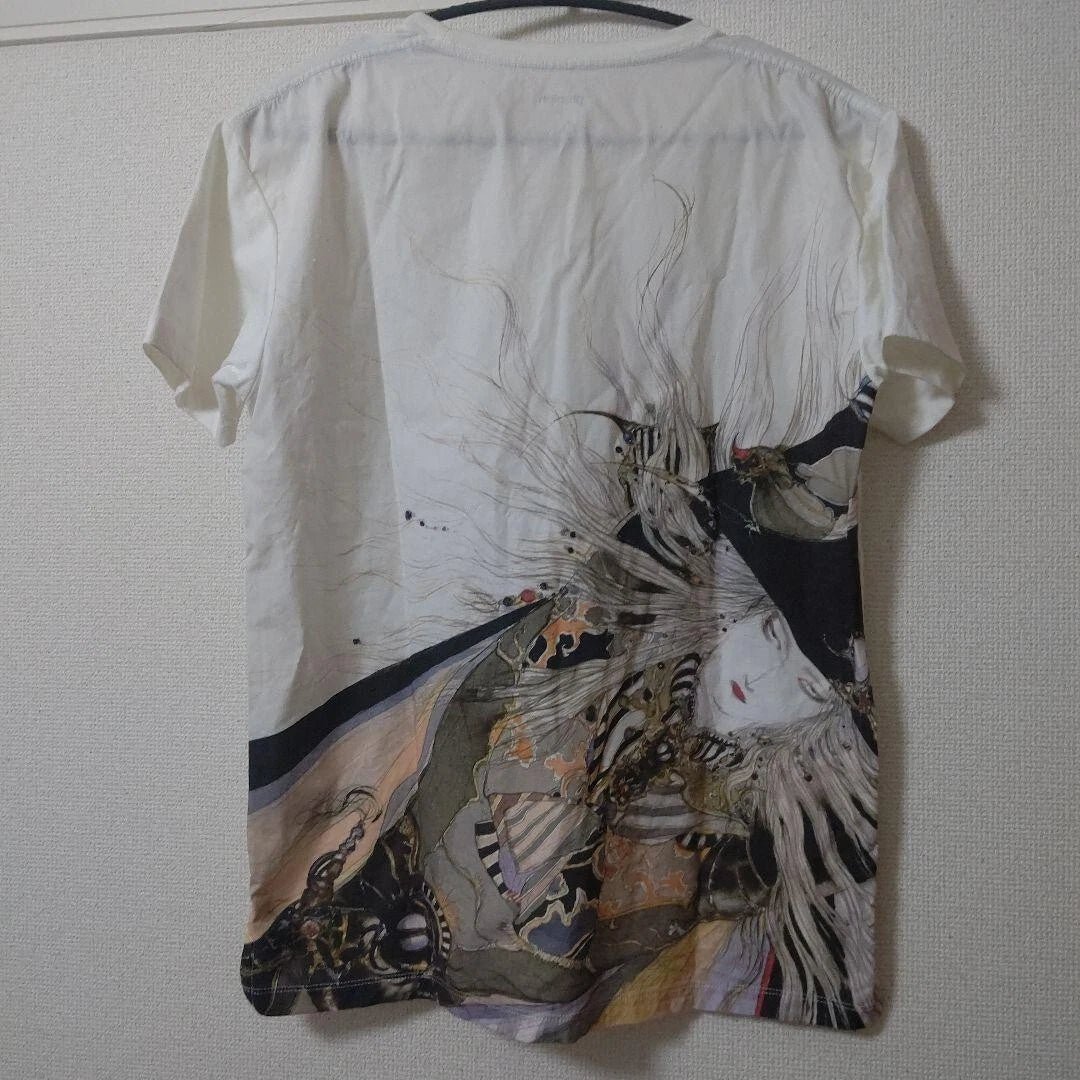 graniph Vampire Hunter D Back print T-Shirt Yoshitaka Amano White M-Size fashion