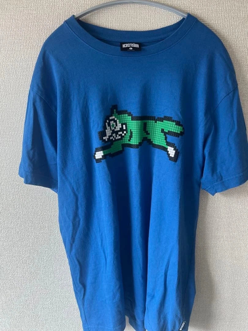 Pixel Art Dog T-Shirt Blue L Used Casual Dog Design