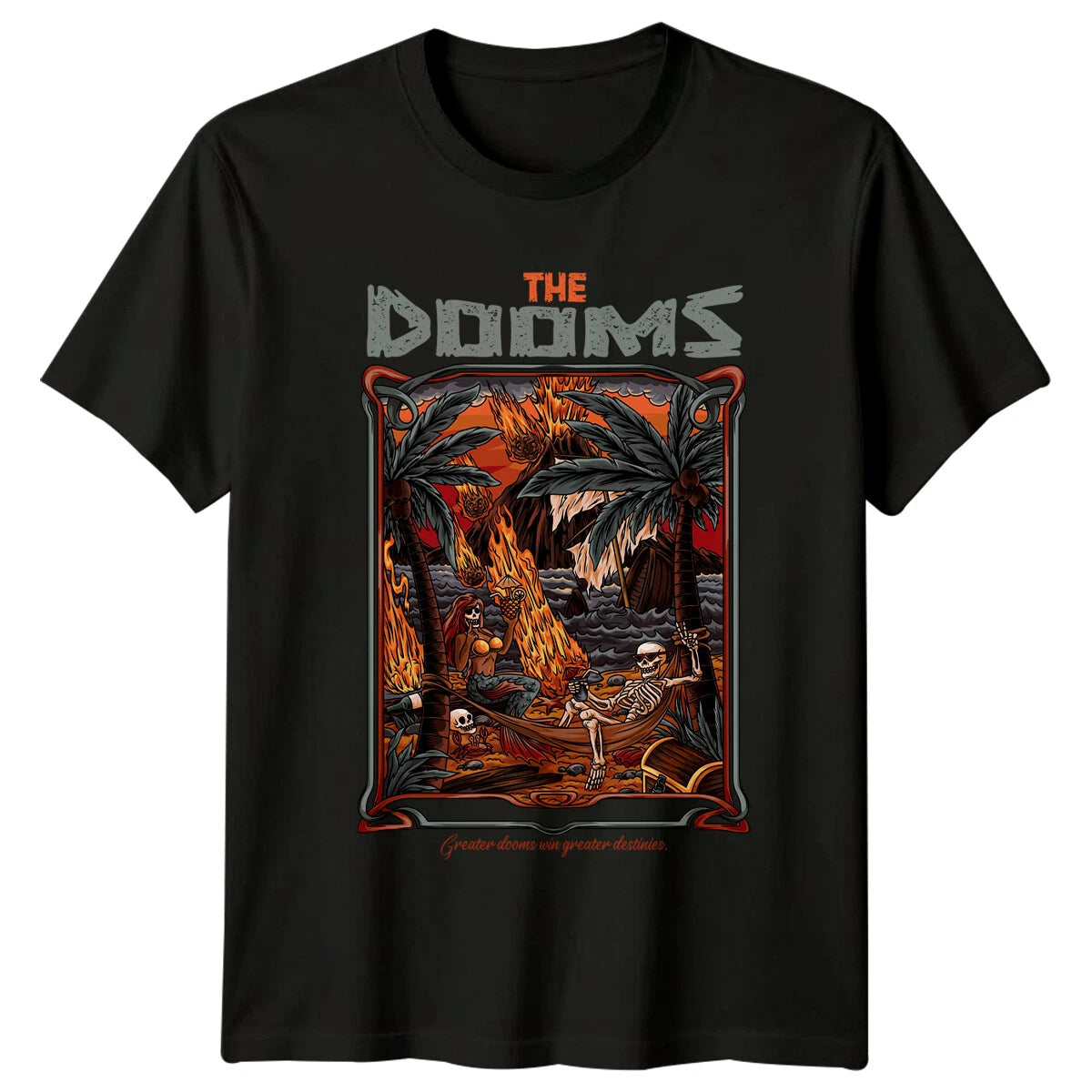 The Dooms Skeleton Mermaid Apocalypse Fantasy Mens T-Shirt Womens Graphic Tee