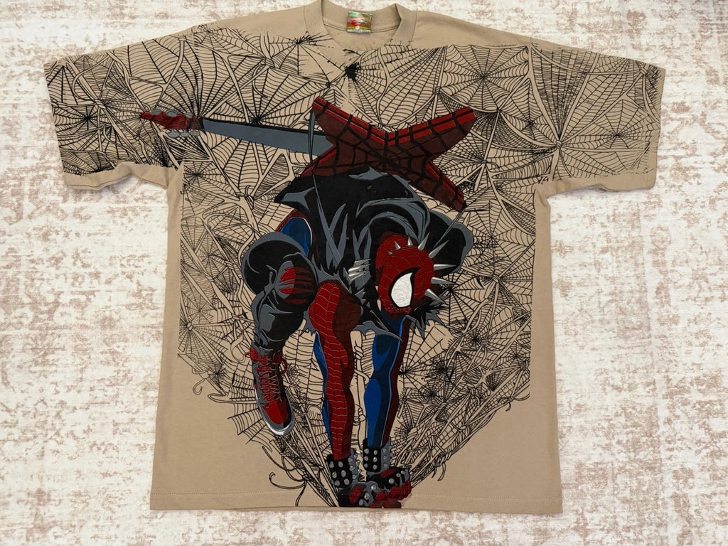 Spiderman Spider punk Aop Vintage Rush Tshirt  Mocha