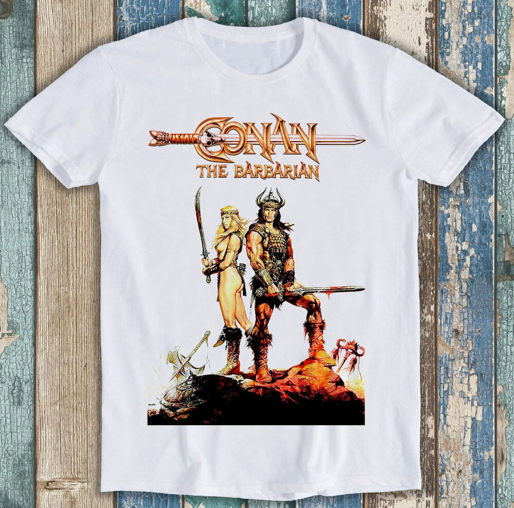 Conan The Barbarian Film Arnold Schwarzenegger Gym Gift Tee  T Shirt M1384