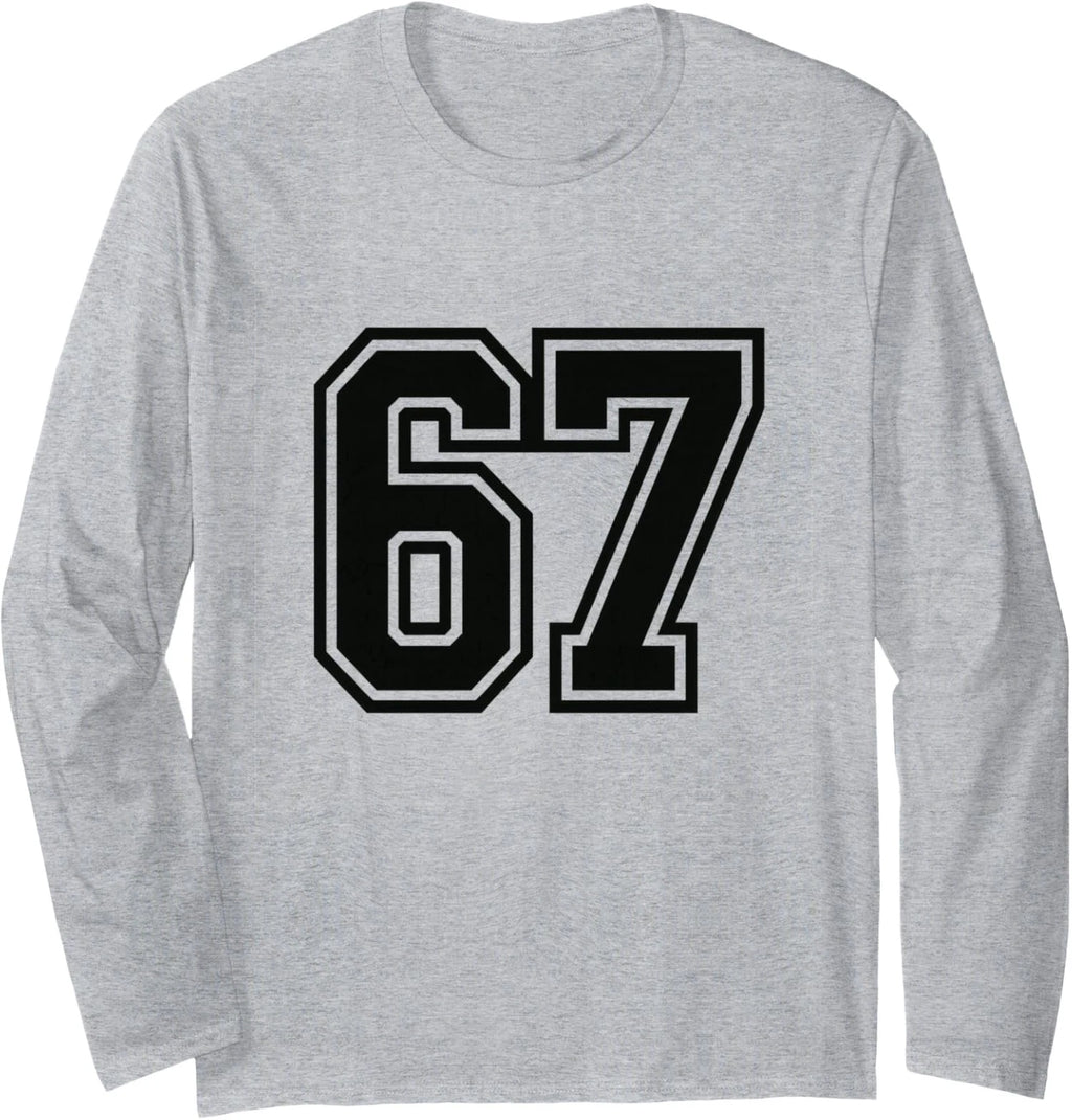 Meme Six Seven 6 7 Meme Design Funny Meme Six Long Sleeve T-Shirt