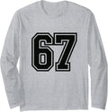 Meme Six Seven 6 7 Meme Design Funny Meme Six Long Sleeve T-Shirt