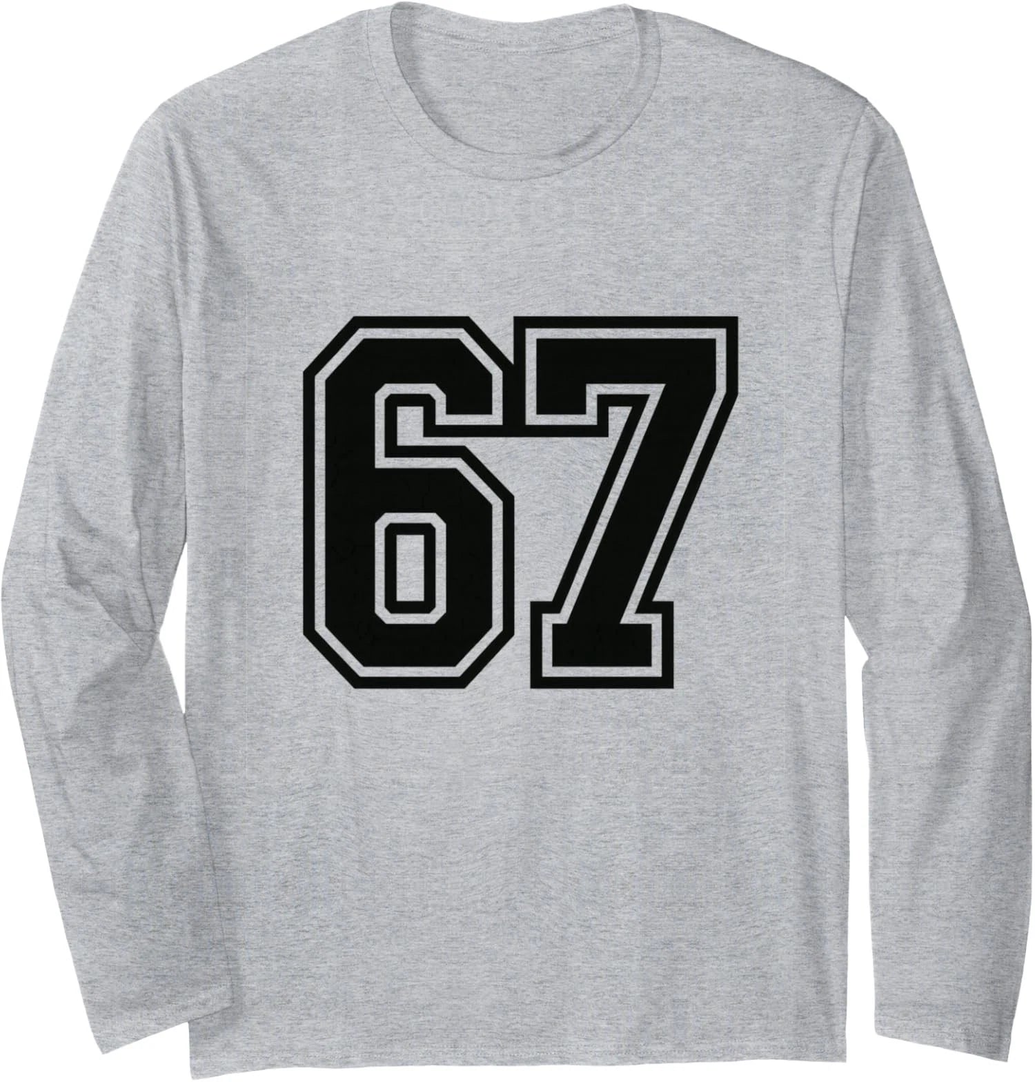 Meme Six Seven 6 7 Meme Design Funny Meme Six Long Sleeve T-Shirt