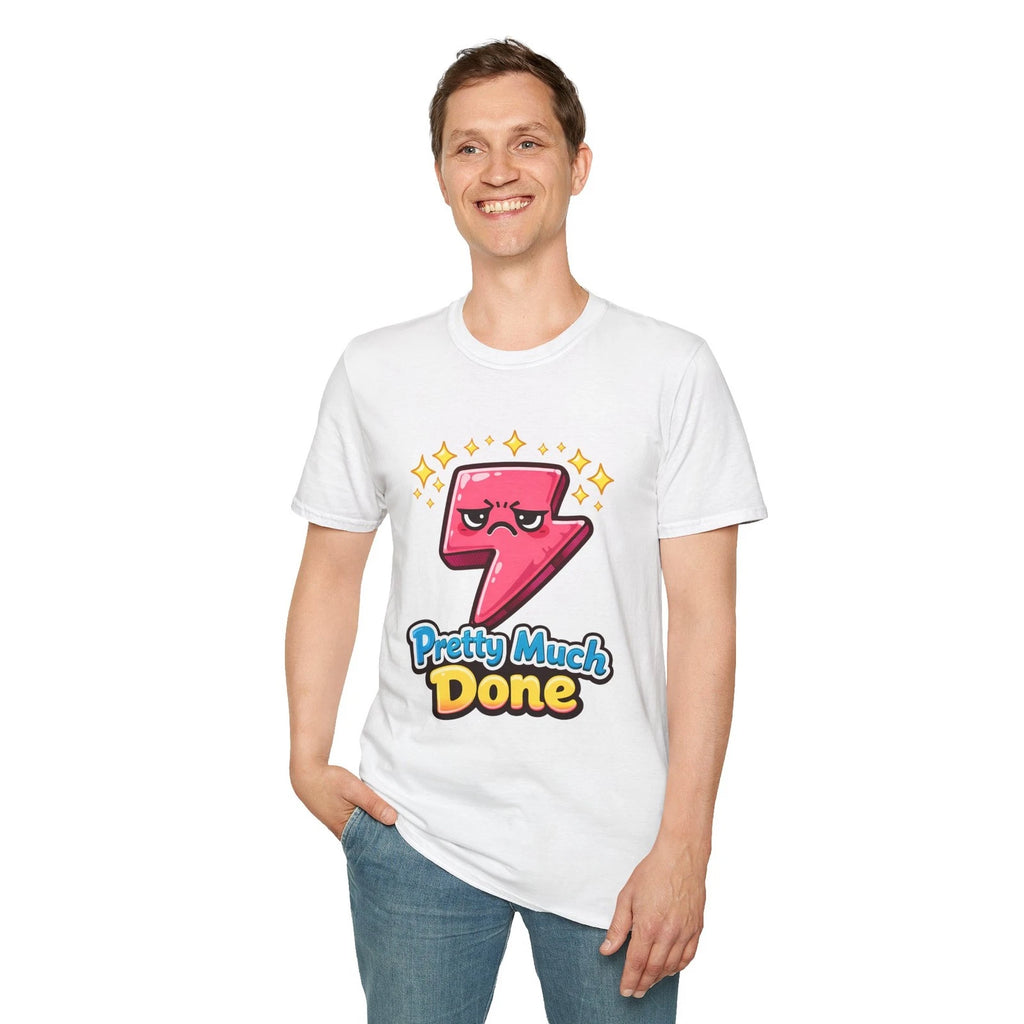Lightning Bolt Cartoon Kawaii Funny Cute Mood Unisex Softstyle T-Shirt