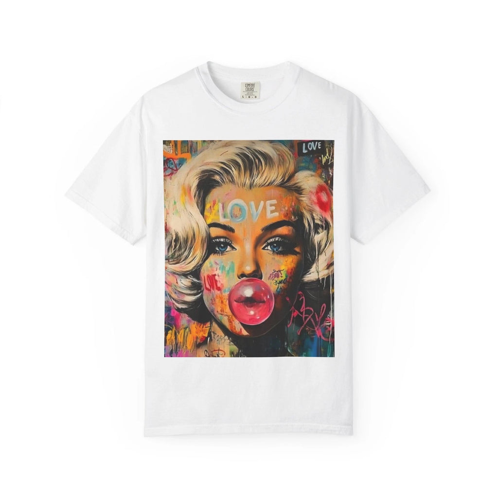 Pop Art Marilyn Monroe with Bubblegum T-Shirt | Graffiti Love Portrait