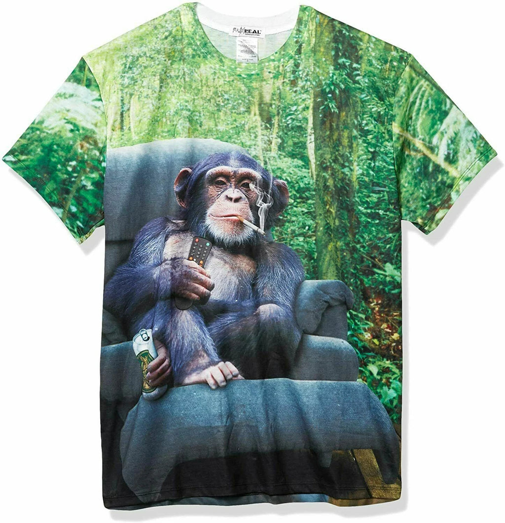 Faux Real Mens Lazy Chimp Novelty Costume Shirt Large