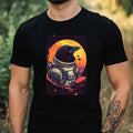 Mens Crow as Astronaut Print Cotton T-Shirt Size XS to 5XL