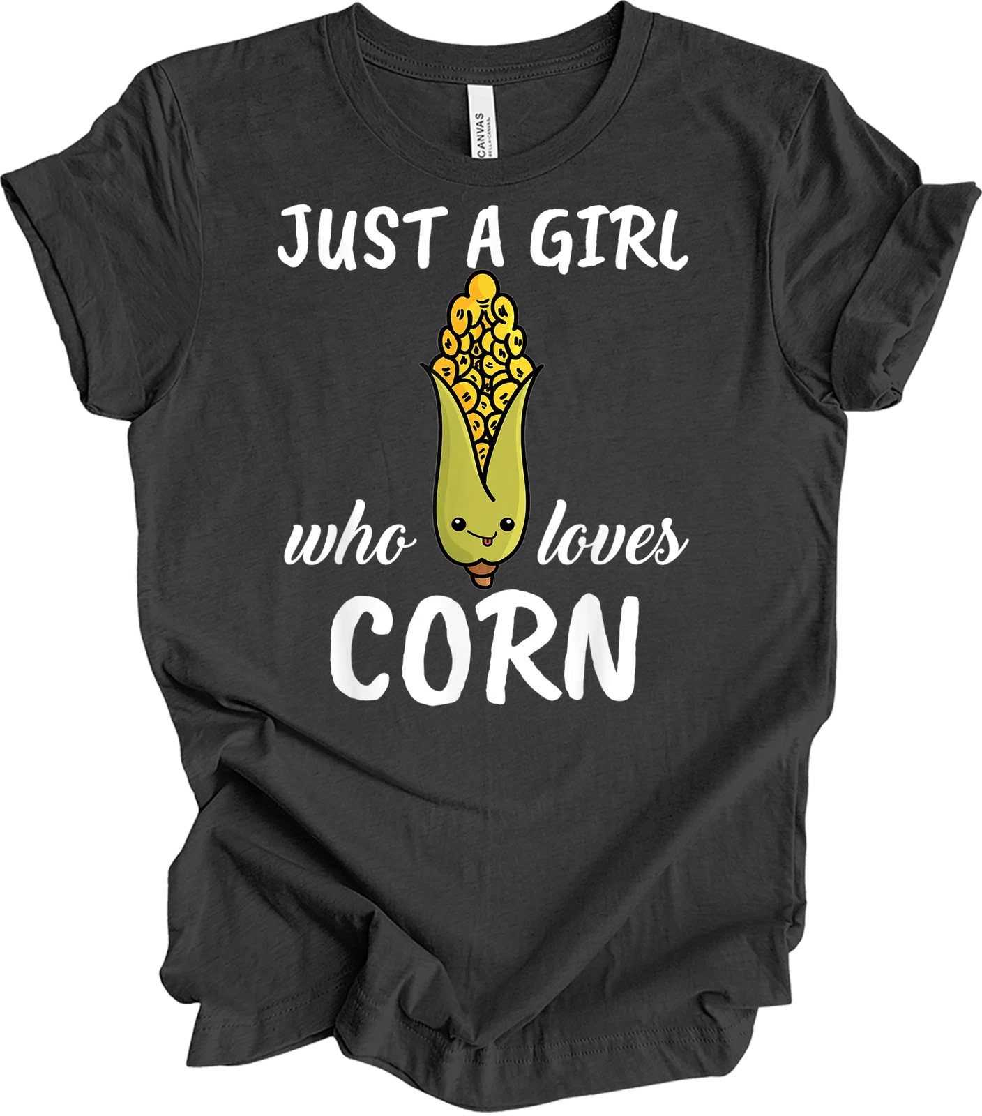 Just A Girl Who Loves Corn Shirt Funny Kawaii Corn Cob Cute Foodie Gift Tee