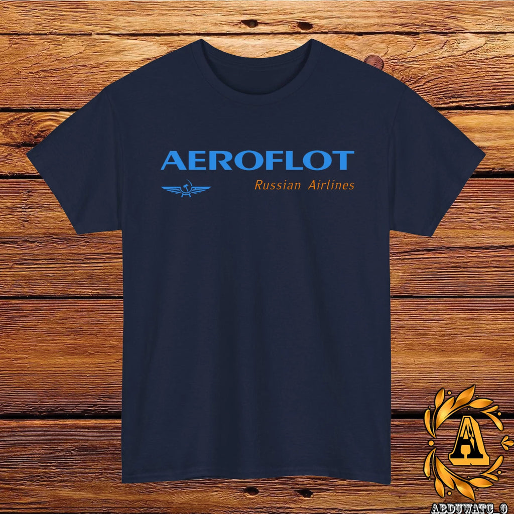 Aeroflot Airlines Logo Mens T-Shirt Cotton Graphic Tee Made in USA S-5XL