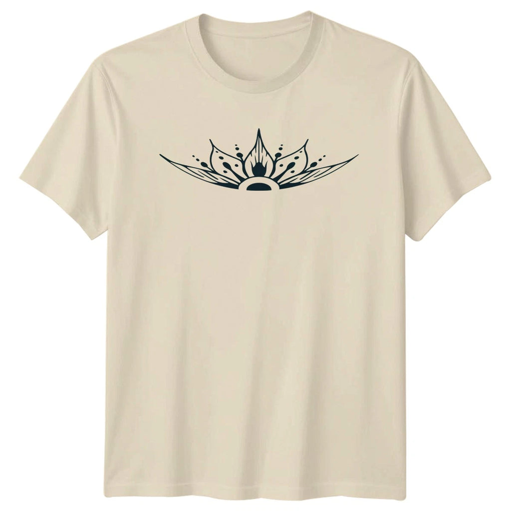Beautiful Hand Drawn Bohemian Lotus T-Shirt Zen Lifestyle Boho Design