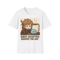 Quest Accepted: Survive the Day T-Shirt | Gamer RPG anime inspired Coffee Shirt