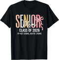 Funny Senior Mom Class of 2026 High School Graduation Bow T-Shirt