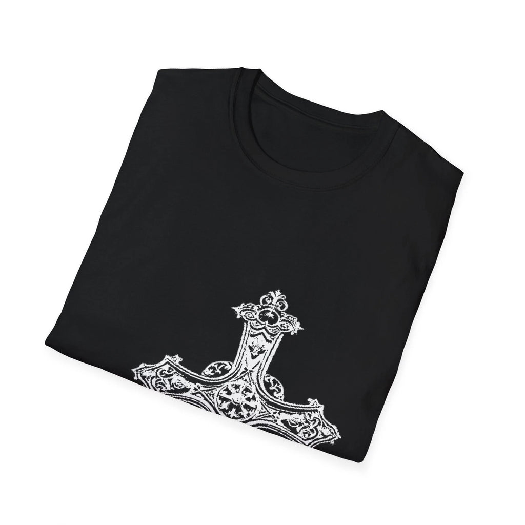 Ornate Celtic Cross T-Shirt Religious Faith Cross Design Y2K Gothic cross style