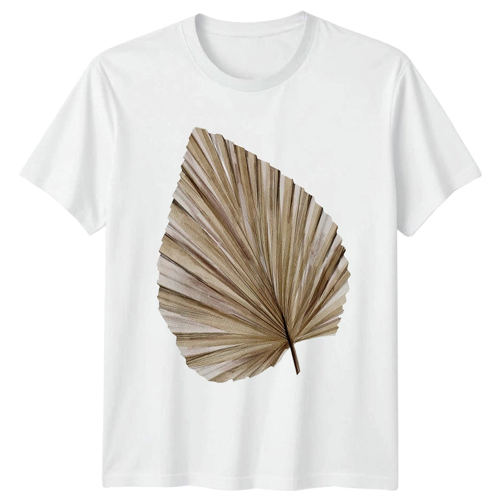Dried Watercolor Palm Leaf Boho T-Shirt Tropical Nature Birthday Gift
