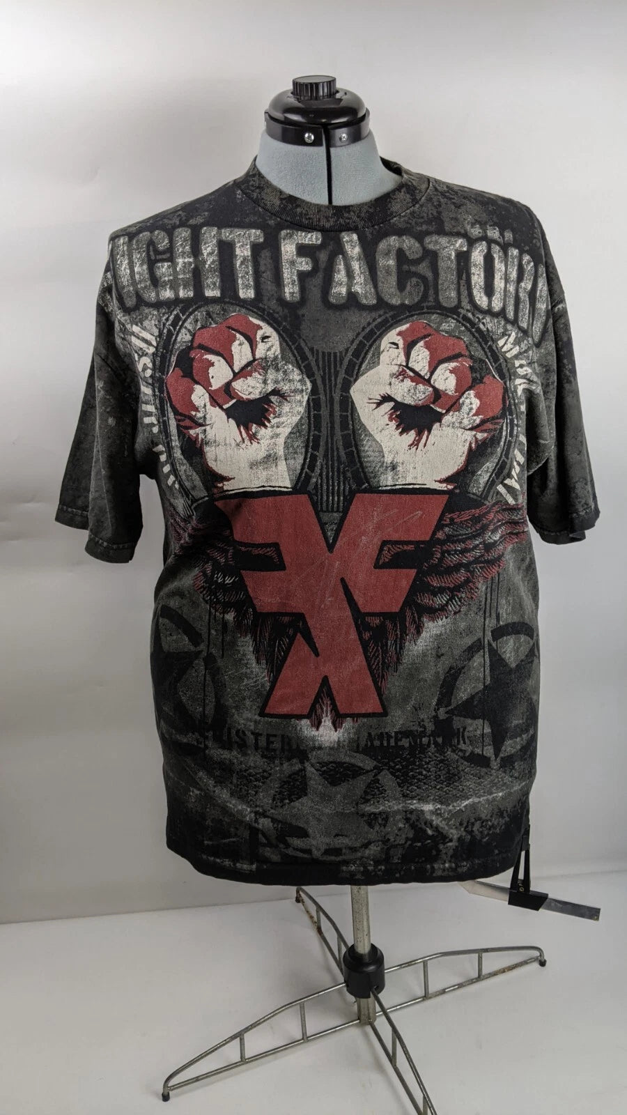 Vtg Y2K Fight Factory MMA AOFP T-Shirt Size XL Graphic Tee