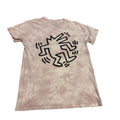 Keith Haring Retro Tie-Dye Graphic T Shirt Grey Black Adult XS Pop Culture