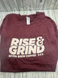 7 Brew Drive Thru Coffee Adult T-Shirt Medium Maroon SEVEN BREW Ride & Grind