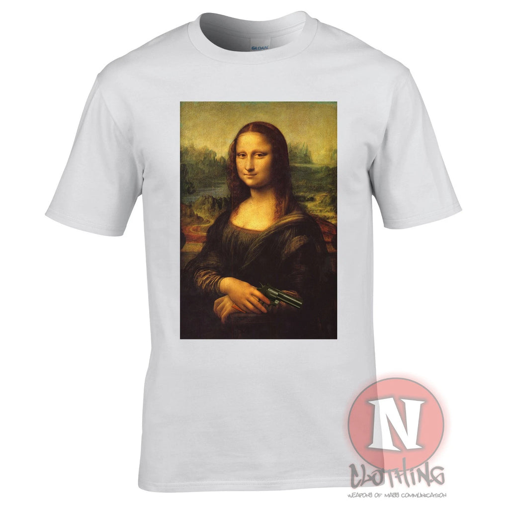 Mona Lisa Armed And Dangerous Aesthetics T-Shirt Y2K Alt Classic Art