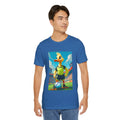 Soccer Duck Player T-Shirt | Cartoon Stadium Illustration