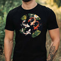 Mens Koi Pond Motif Cotton T-Shirt Size XS to 5XL