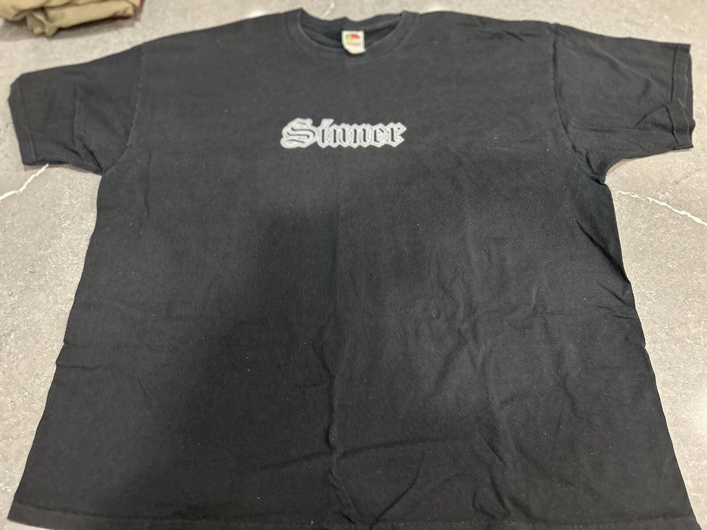 Vintage 1994  Sinner Black T Shirt Skateboard Punk 1990s  Size 3xl