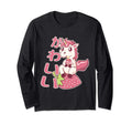 Kawaii Chibi Unicorn Strawberry Milk Long-Sleeve T-Shirt