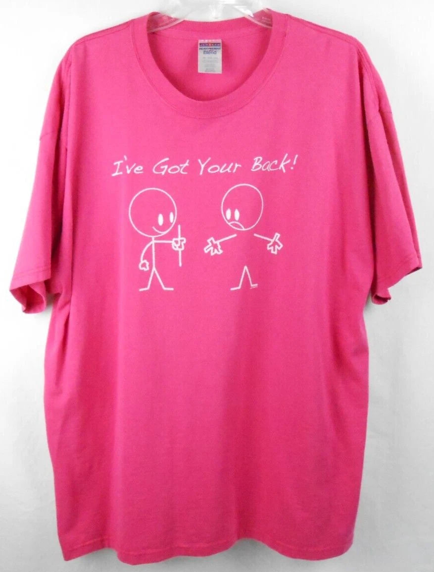 Jerzees Wildside I've Got Your Back Adult XXL Pink T-Shirt Funny Quote