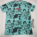 Seven Souls T-shirt Pop Art Anime Comic Strip All Over Print Size L Green