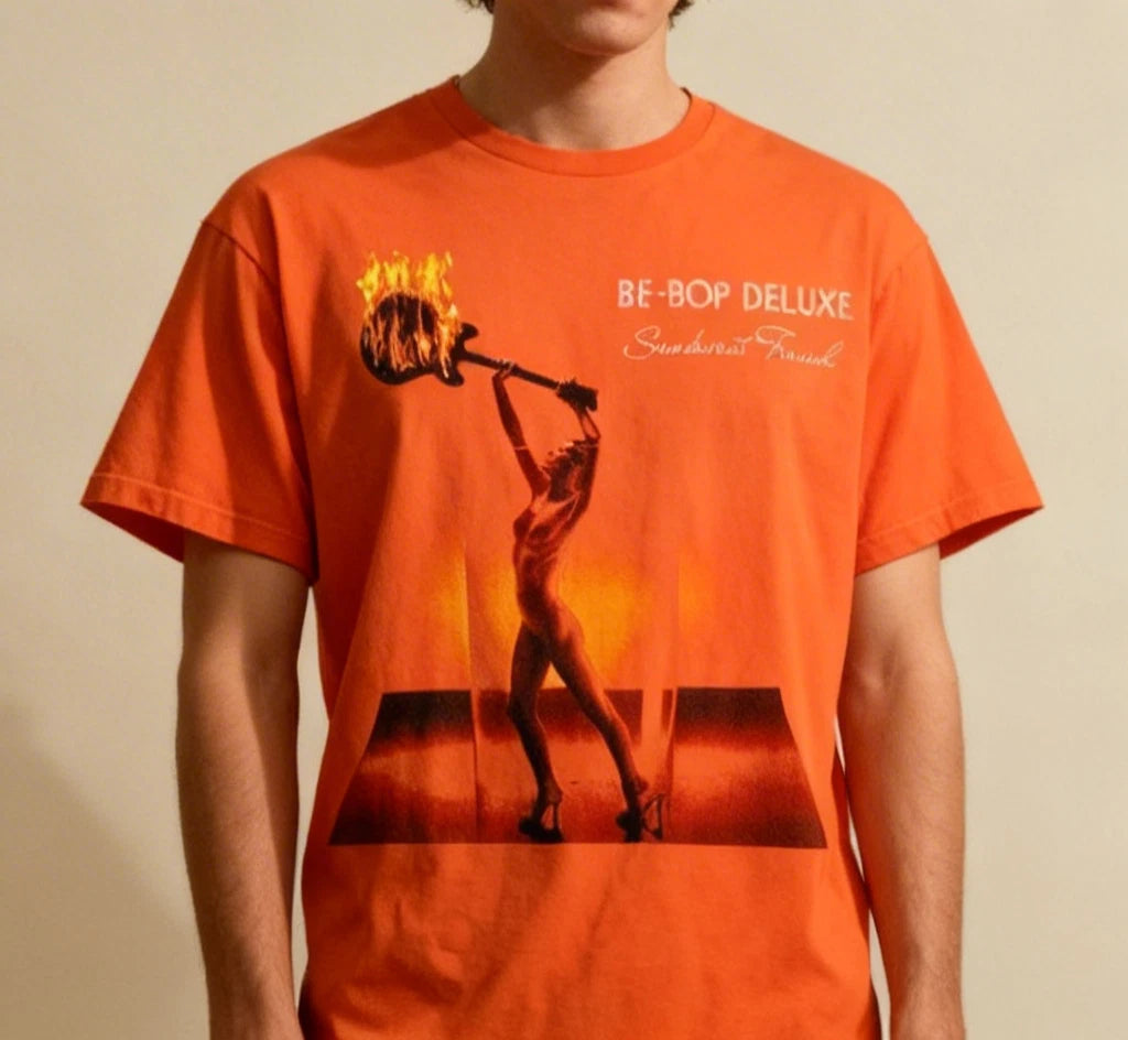 NEW Be Bop Deluxe Band Sunburst Finish Orange All Size Unisex Shirt
