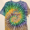 New Orleans Tie Dye Embroidered Short Sleeve T Shirt Adult Medium Colorful Boho