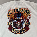Y2K South Padre Texas Shirt Mens 2XL White Evil Clown Graphic Creeot Allstyle