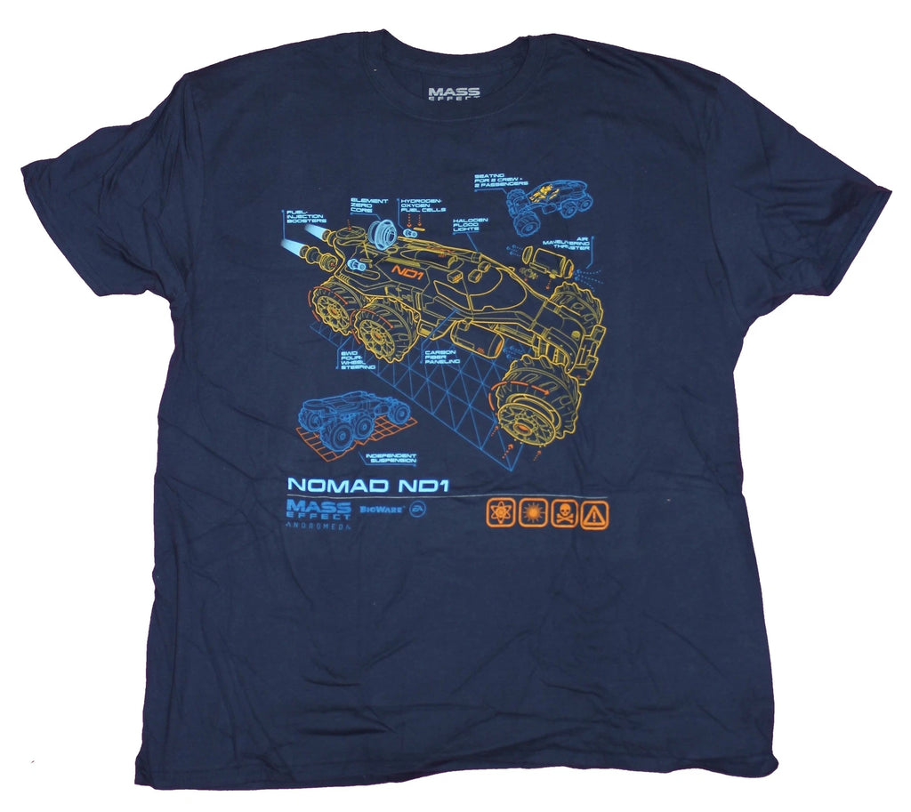 Mass Effect Andromeda Adult New T-Shirt - Nomad ND1 Schematics
