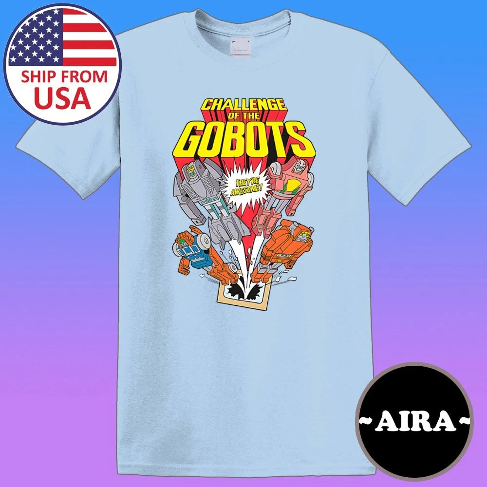 New GoBots Cy-Kill 1983 Cartoon Men's Light Blue Size S-5XL