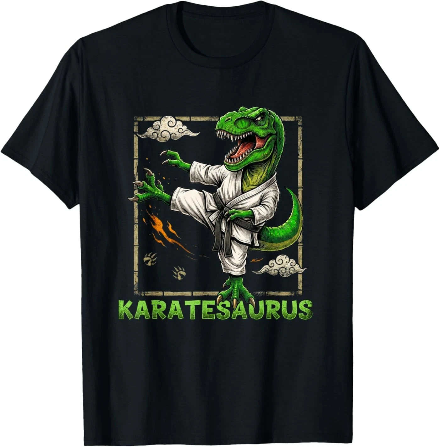 Funny Karate Dinosaur Karatesaurus T-Rex Graphic Karatist T-Shirt