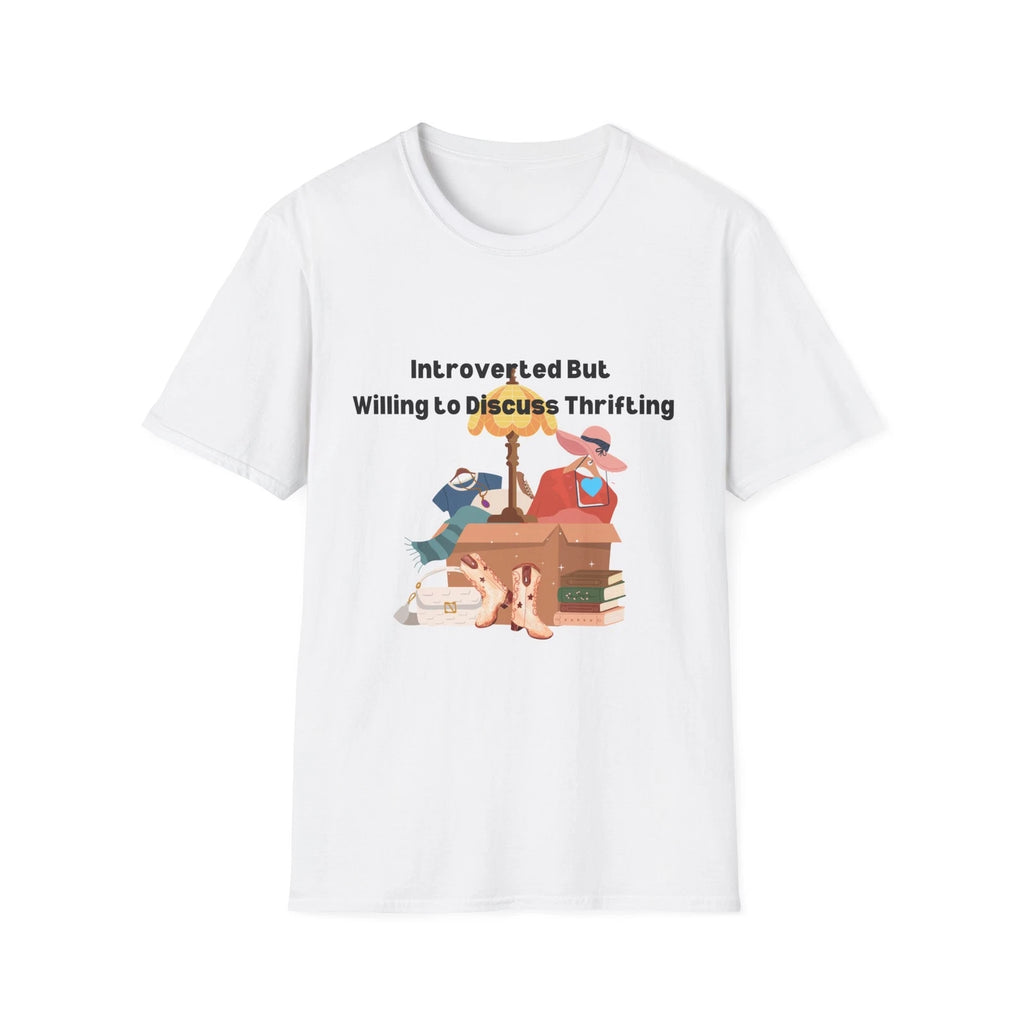 Introverted But Willing to Talk About Thrifting Unisex Softstyle T-Shirt